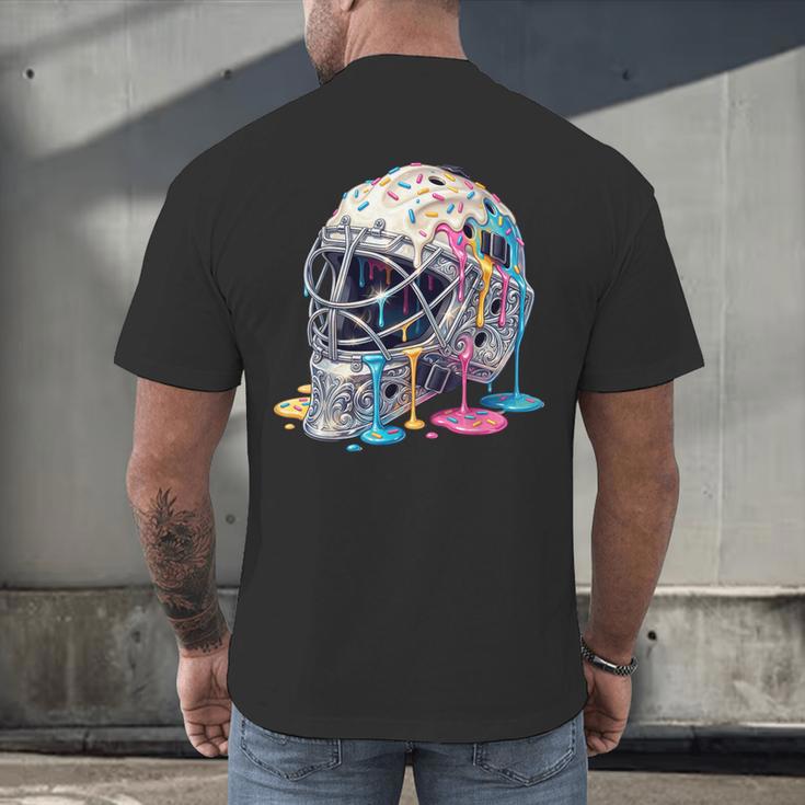 Baseball Catcher Mask Ice Cream Dripping Baseball Boys Men's Back Print T-Shirt Baseball Catcher Mask Ice Cream Dripping Baseball Boys Men's Back Print T-Shirt