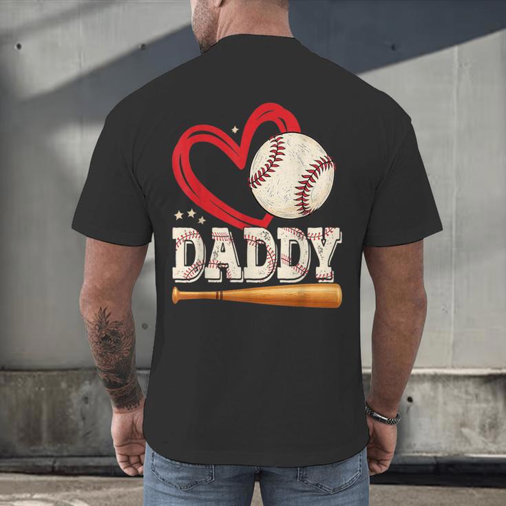 Baseball Daddy Baseball Heart Family Matching Men's Back Print T-Shirt
