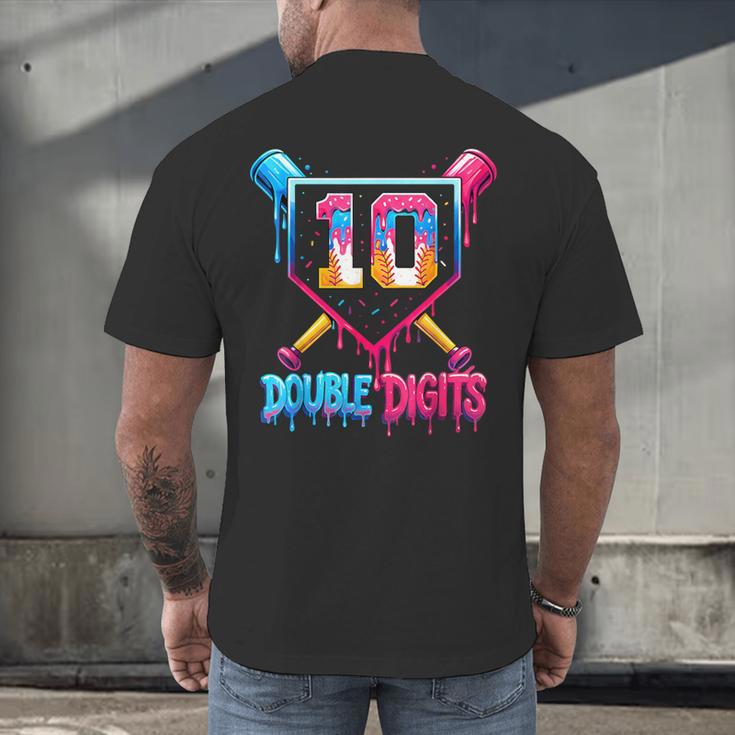 Baseball Drip 10th Birthday Boy Double Digits Ice Cream Drip Men's Back Print T-Shirt Baseball Drip 10th Birthday Boy Double Digits Ice Cream Drip Men's Back Print T-Shirt