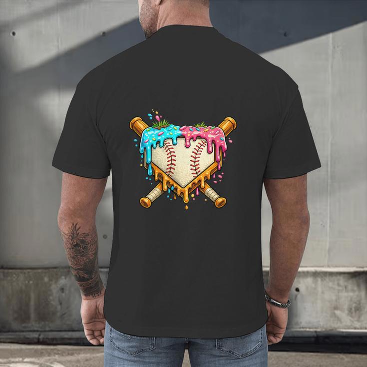 Baseball Drip For Boys Ice Cream Dripping Baseball Sport Men's Back Print T-Shirt Baseball Drip For Boys Ice Cream Dripping Baseball Sport Men's Back Print T-Shirt