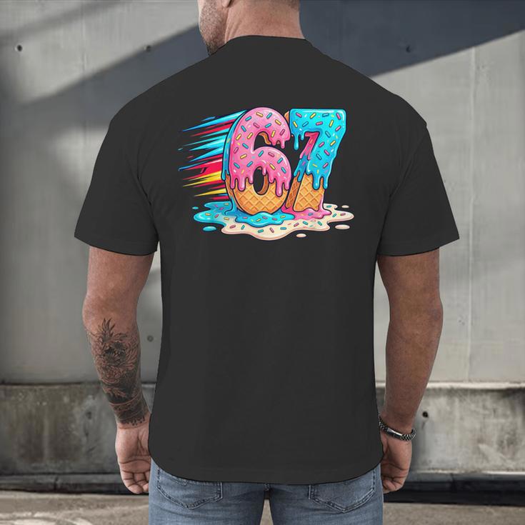 Baseball Drip Ice Cream 67 Graffiti Splash Melt Men's Back Print T-Shirt Baseball Drip Ice Cream 67 Graffiti Splash Melt Men's Back Print T-Shirt
