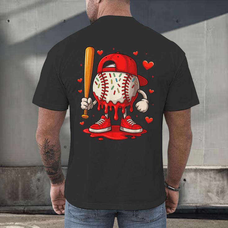 Baseball Drip Ice Cream Apparel Boys Kids Valentines Day Men's Back Print T-Shirt Baseball Drip Ice Cream Apparel Boys Kids Valentines Day Men's Back Print T-Shirt