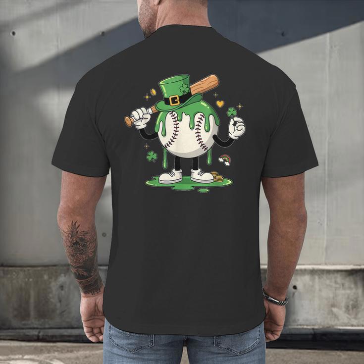 Baseball Drip Ice Cream Boys Kids Shamrock St Patricks Day Men's Back Print T-Shirt Baseball Drip Ice Cream Boys Kids Shamrock St Patricks Day Men's Back Print T-Shirt
