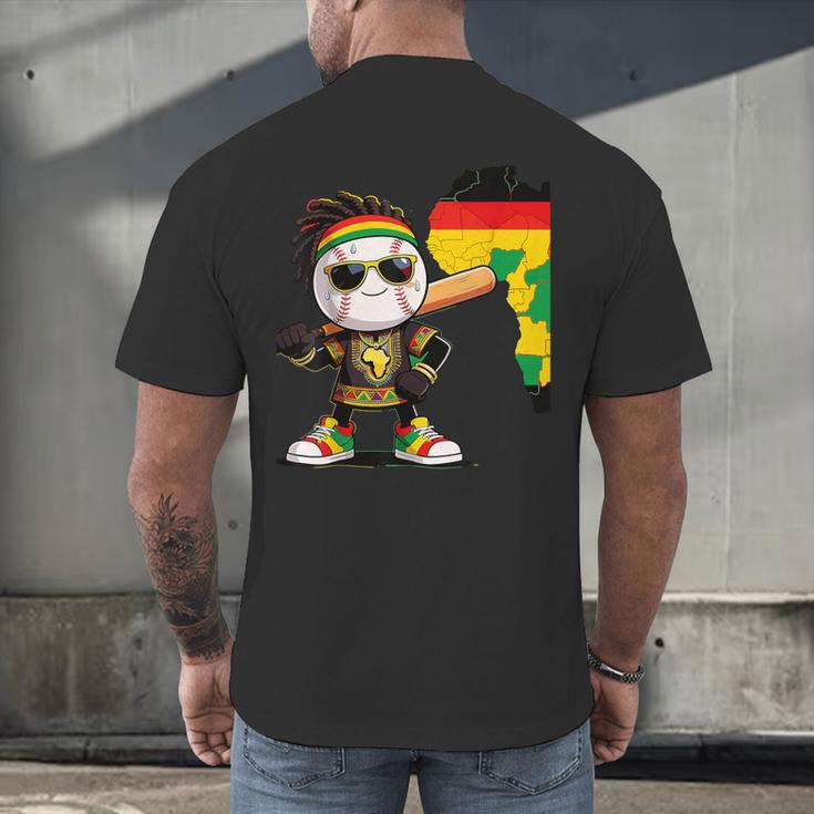 Baseball Drip Ice Cream Boys Youth Kids History Month Men's Back Print T-Shirt