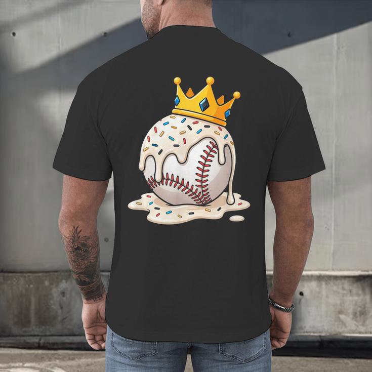 Baseball Drip Ice Cream Crown Melt Graphic Men's Back Print T-Shirt
