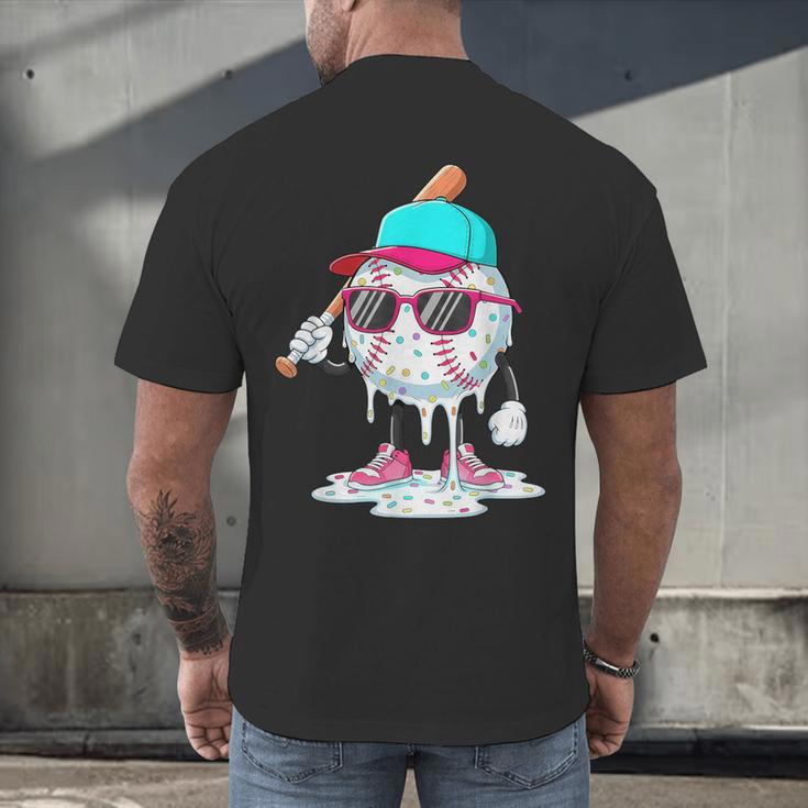 Baseball Drip Ice Cream Lifestyle Sprinkless Boy Kid Men's Back Print T-Shirt