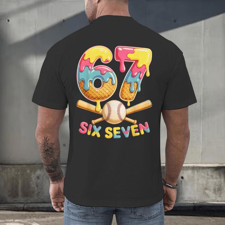Baseball Drip Ice Cream Number 67 Player Lifestyle Men's Back Print T-Shirt