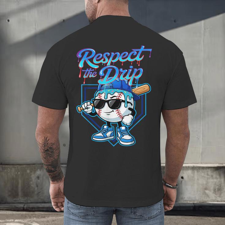 Baseball Drip Ice Cream Respect The Drip Home Plate Boy Kids Men's Back Print T-Shirt