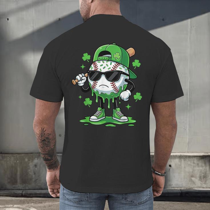 Baseball Drip Ice Cream Shamrock Kids Boy St Patrick’s Day Men's Back Print T-Shirt Baseball Drip Ice Cream Shamrock Kids Boy St Patrick’s Day Men's Back Print T-Shirt