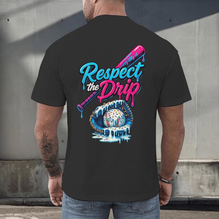 Baseball Drip Ice Cream Sprinkles Youth Boys Baseball Glove Men's Back Print T-Shirt Baseball Drip Ice Cream Sprinkles Youth Boys Baseball Glove Men's Back Print T-Shirt