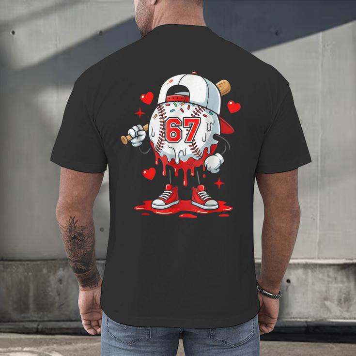 Baseball Drip Icecream Valentine 67 Meme Tees Men Youth Boys Men's Back Print T-Shirt Baseball Drip Icecream Valentine 67 Meme Tees Men Youth Boys Men's Back Print T-Shirt