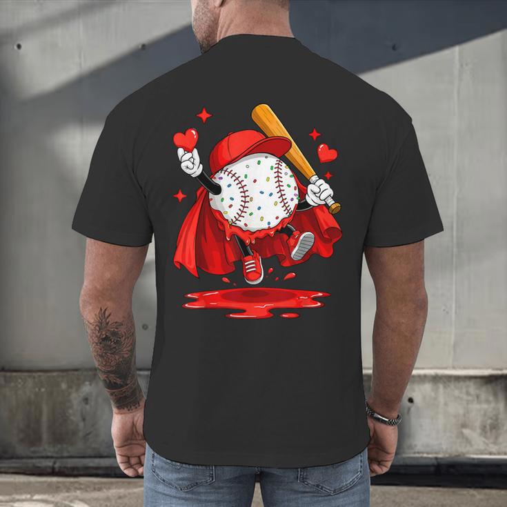 Baseball Drip Icecream Youth Boy Valentine Men's Back Print T-Shirt Baseball Drip Icecream Youth Boy Valentine Men's Back Print T-Shirt