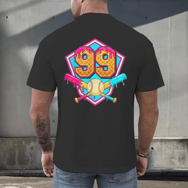 Baseball Drip Jersey Number 99 For Players & 99th Birthday Men's Back Print T-Shirt Baseball Drip Jersey Number 99 For Players & 99th Birthday Men's Back Print T-Shirt