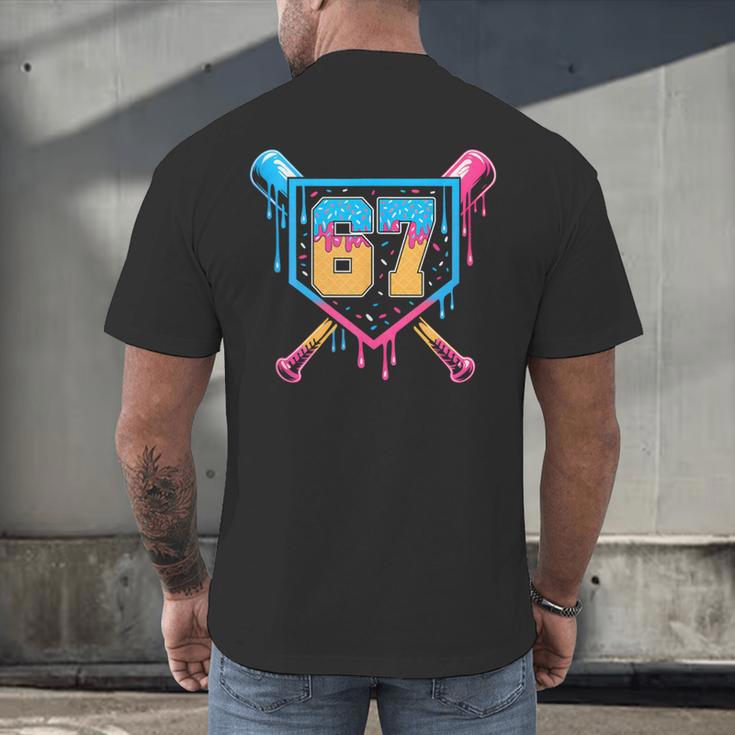 Baseball Drip Number 67 Player Or 67Th Birthday Men's Back Print T-Shirt Baseball Drip Number 67 Player Or 67Th Birthday Men's Back Print T-Shirt