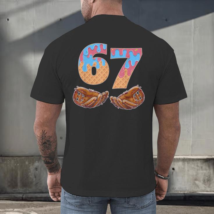Baseball Drip Number 67 Player Six Seven Meme Men's Back Print T-Shirt Baseball Drip Number 67 Player Six Seven Meme Men's Back Print T-Shirt