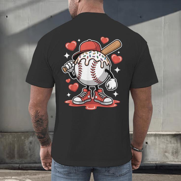 Baseball Drip Valentine Boys Women Men Hearts Sport Love Men's Back Print T-Shirt Baseball Drip Valentine Boys Women Men Hearts Sport Love Men's Back Print T-Shirt