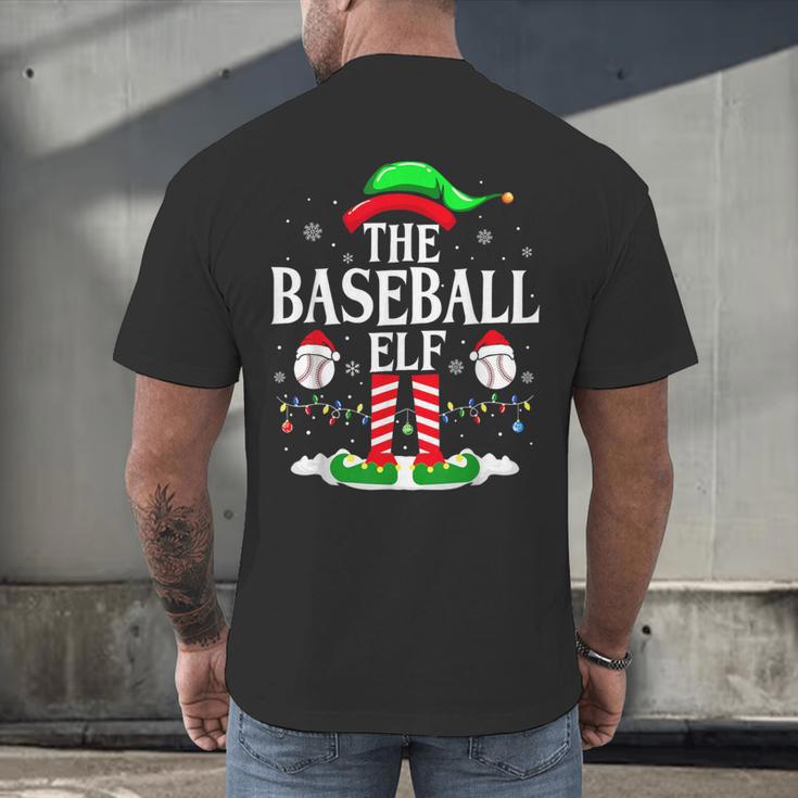 The Baseball Elf Christmas Sport Lovers Xmas Elf Men's Back Print T-Shirt The Baseball Elf Christmas Sport Lovers Xmas Elf Men's Back Print T-Shirt