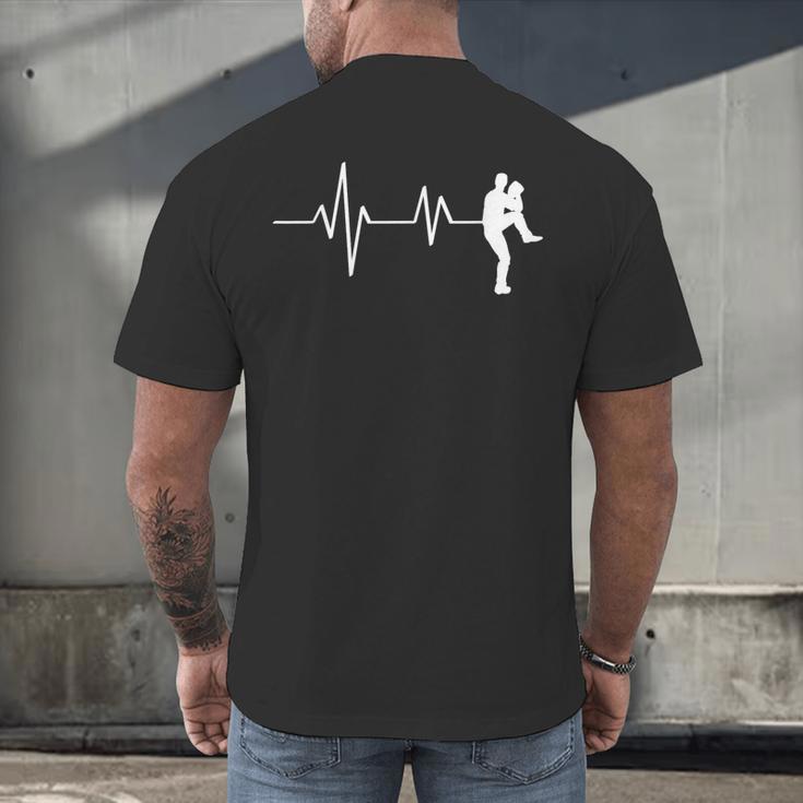 Baseball Heartbeat Pitcher Position Simple Line Art Men's Back Print T-Shirt Baseball Heartbeat Pitcher Position Simple Line Art Men's Back Print T-Shirt