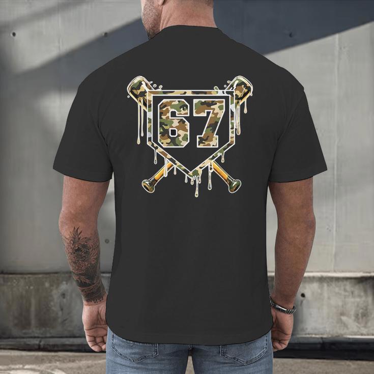 Baseball Ice Cream Drip 67 Camo Six Seven Meme Men's Back Print T-Shirt Baseball Ice Cream Drip 67 Camo Six Seven Meme Men's Back Print T-Shirt