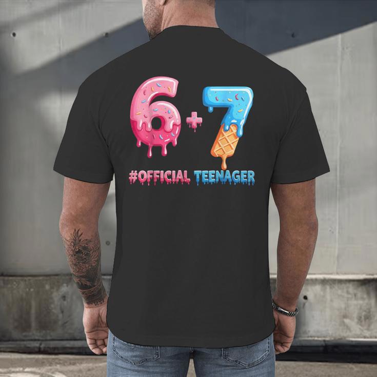 Baseball Ice Cream Drip 67 Official Teenager 13th Birthday Men's Back Print T-Shirt Baseball Ice Cream Drip 67 Official Teenager 13th Birthday Men's Back Print T-Shirt
