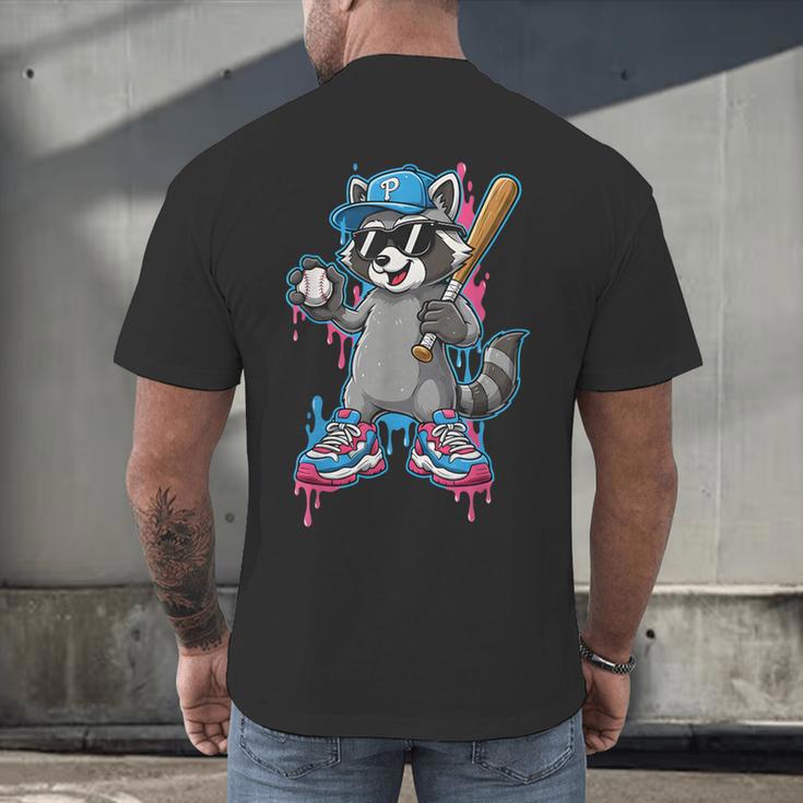 Baseball Ice Cream Drip For Boys And Girls Batter Game Day Men's Back Print T-Shirt