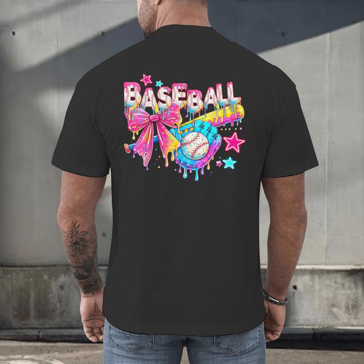 Baseball Ice Cream Drip Coquette Women Girls Mom Mama Men's Back Print T-Shirt Baseball Ice Cream Drip Coquette Women Girls Mom Mama Men's Back Print T-Shirt