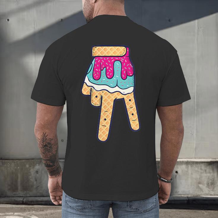 Baseball Ice Cream Drip Home Plate Glove Respect Drip 2 Side Men's Back Print T-Shirt Baseball Ice Cream Drip Home Plate Glove Respect Drip 2 Side Men's Back Print T-Shirt