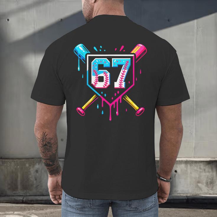 Baseball Ice Cream Drip Number 67 Player 67th Birthday 67 Men's Back Print T-Shirt Baseball Ice Cream Drip Number 67 Player 67th Birthday 67 Men's Back Print T-Shirt