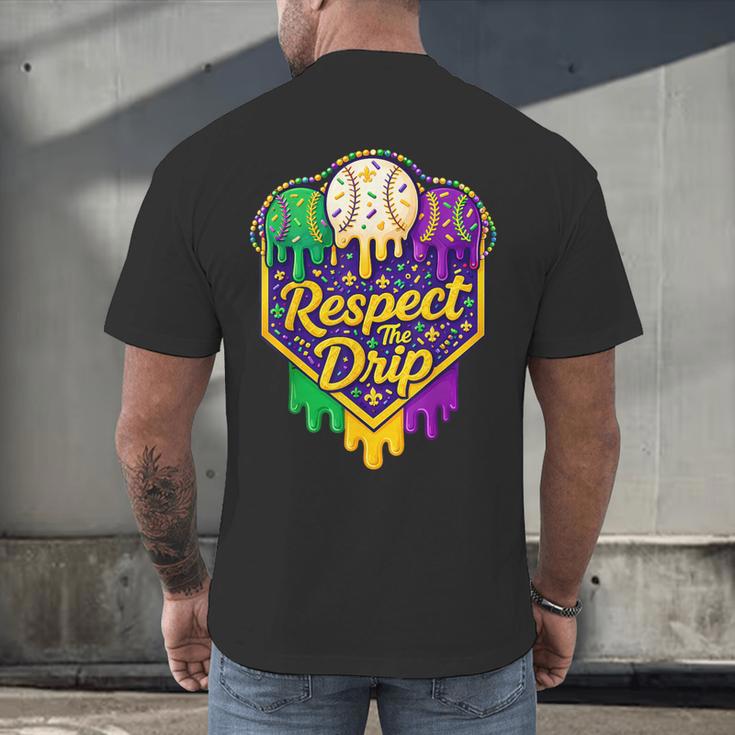 Baseball Ice Cream Respect The Drip Mardi Gras Carnival Boys Men's Back Print T-Shirt Baseball Ice Cream Respect The Drip Mardi Gras Carnival Boys Men's Back Print T-Shirt