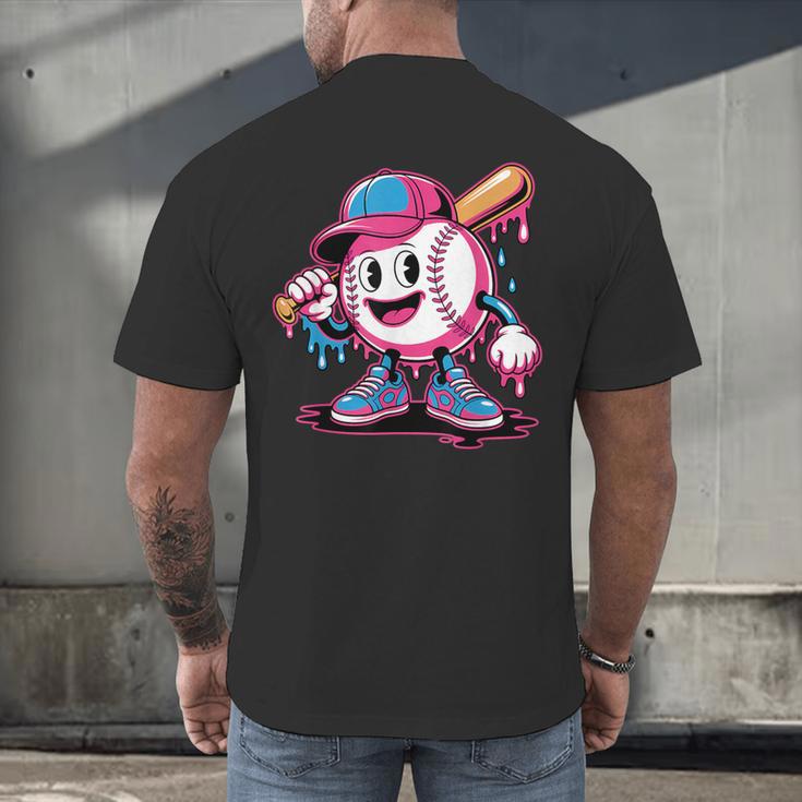 Baseball Ice Cream Shirt Cool Baseball Drip For Boys Men's Back Print T-Shirt