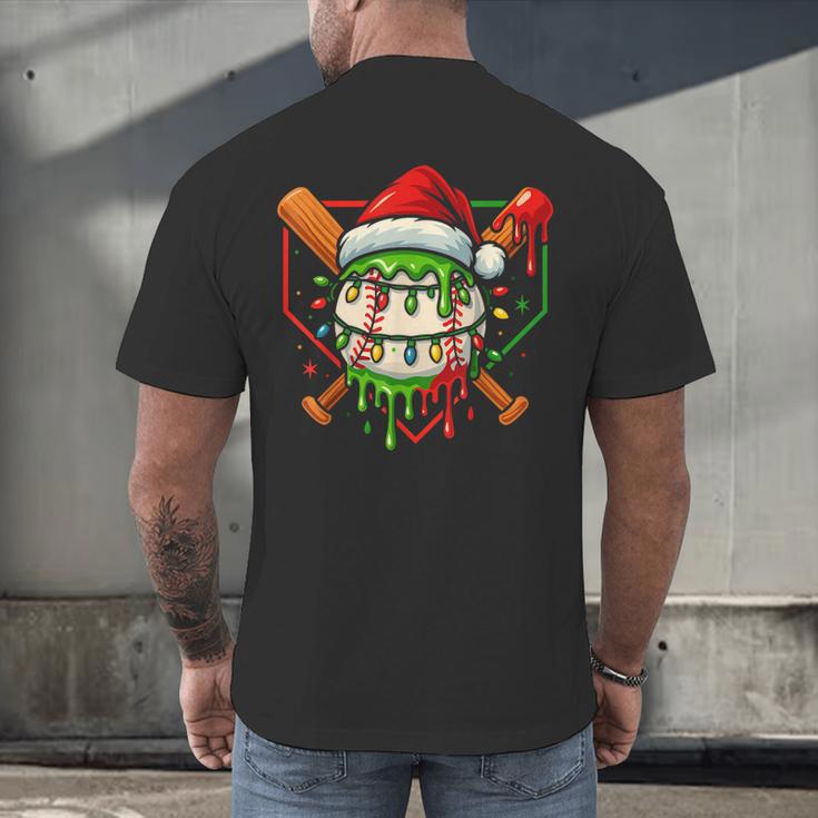 Baseball Lifestyle Apparel Youth Christmas Baseball Drip Men's Back Print T-Shirt