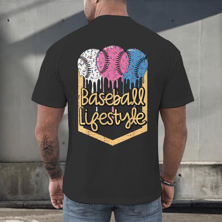 Baseball Lifestyle Ball Sprinkles Drip Boys Kids Men Teen Men's Back Print T-Shirt Baseball Lifestyle Ball Sprinkles Drip Boys Kids Men Teen Men's Back Print T-Shirt