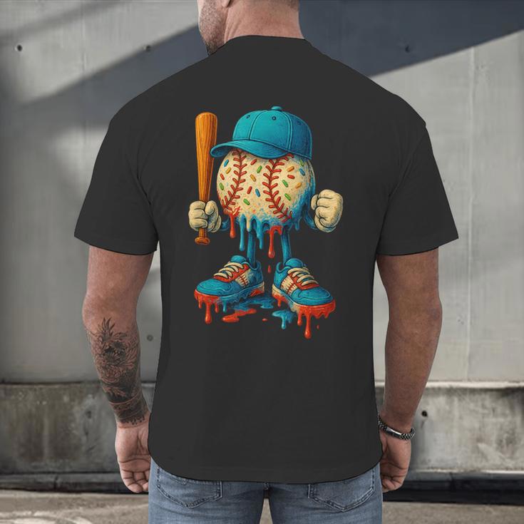 Baseball Lifestyle Youth Baseball Drip Icecream Men's Back Print T-Shirt