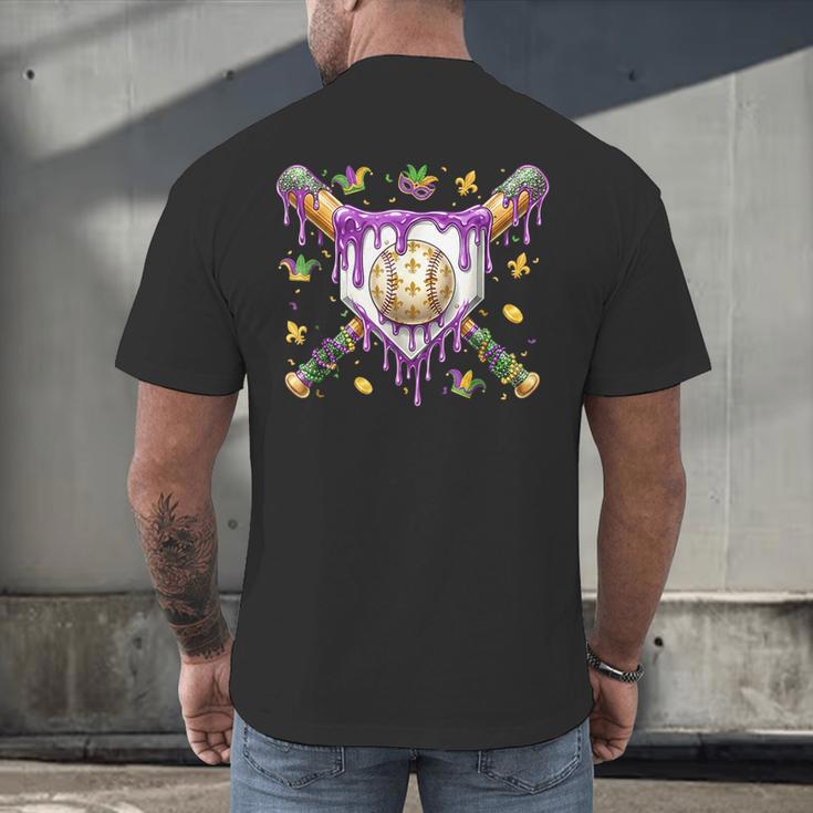 Baseball Mardi Gras Carnival Party Mask Ice Cream Drip Boys Men's Back Print T-Shirt Baseball Mardi Gras Carnival Party Mask Ice Cream Drip Boys Men's Back Print T-Shirt