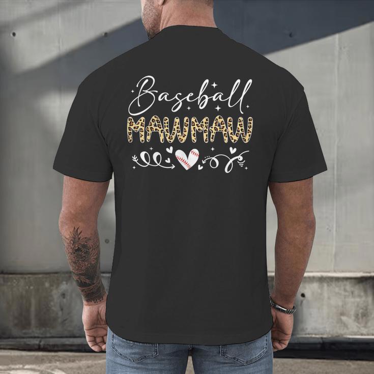 Baseball Mawmaw Leopard Baseball Heart Men's Back Print T-Shirt Baseball Mawmaw Leopard Baseball Heart Men's Back Print T-Shirt