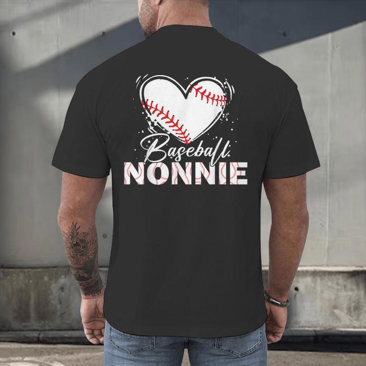 Baseball Nonnie Baseball Heart Men's Back Print T-Shirt Baseball Nonnie Baseball Heart Men's Back Print T-Shirt