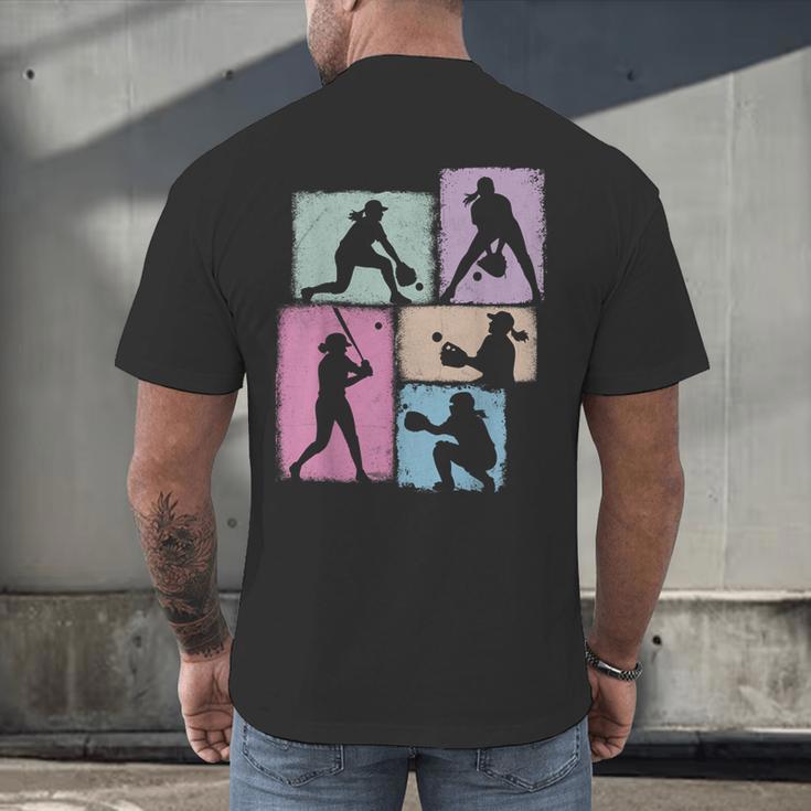 Baseball Player Collage Women Kids Coach Youth Girl Men's Back Print T-Shirt Baseball Player Collage Women Kids Coach Youth Girl Men's Back Print T-Shirt
