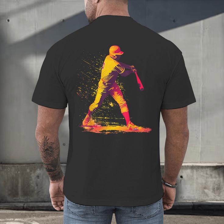 Baseball Player Men's Back Print T-Shirt Baseball Player Men's Back Print T-Shirt