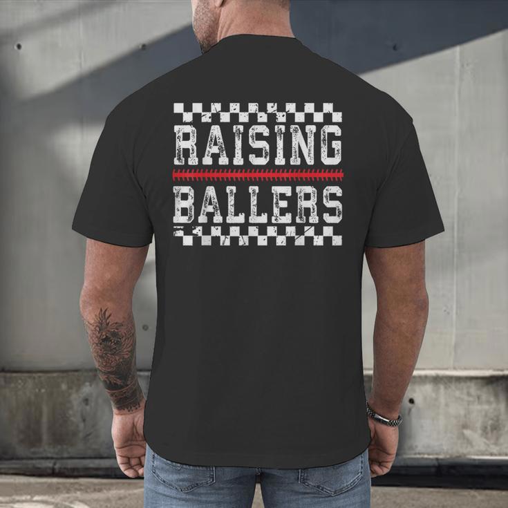 Baseball Player Raising Ballers Game Day Respect The Drip Men's Back Print T-Shirt Baseball Player Raising Ballers Game Day Respect The Drip Men's Back Print T-Shirt