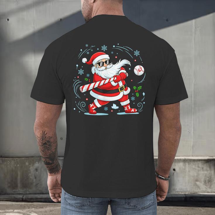 Baseball Santa 67 Christmas Xmas Pajamas Boys Kid Men's Back Print T-Shirt