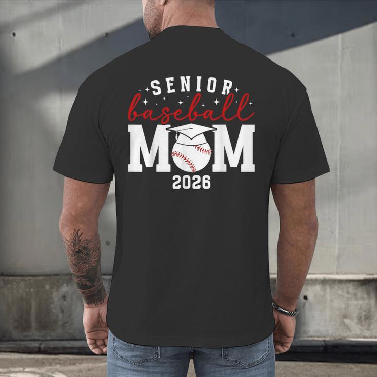 Baseball Senior Mom Of A Senior Baseball Player Mom 2026 Men's Back Print T-Shirt