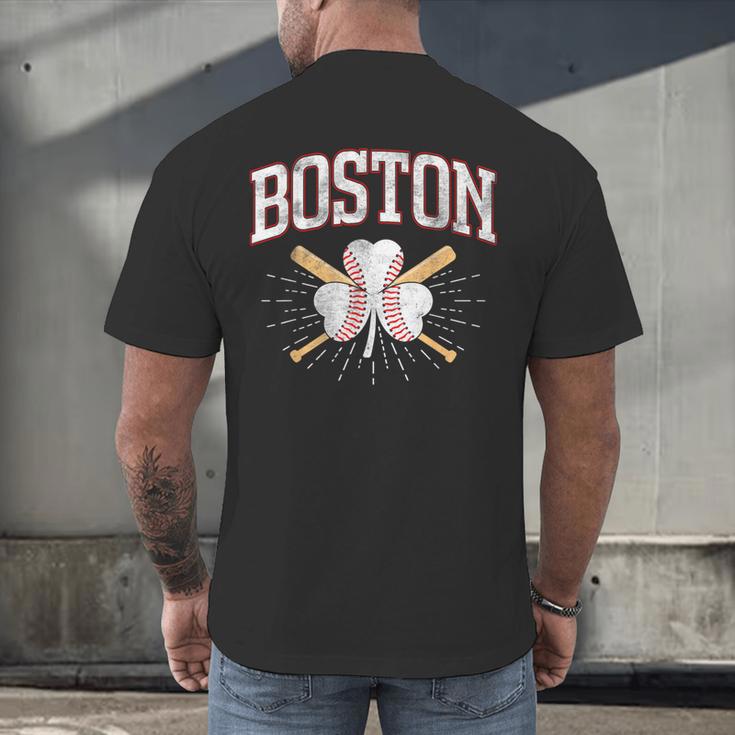 Baseball Shamrock Boston Massachusetts St Patrick’s Day Men's Back Print T-Shirt Baseball Shamrock Boston Massachusetts St Patrick’s Day Men's Back Print T-Shirt