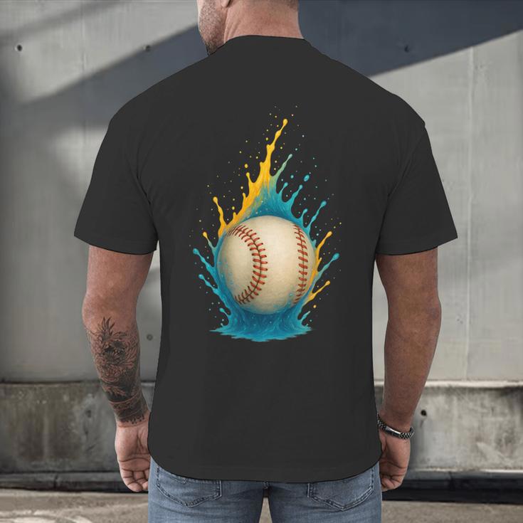 Baseball Splash Team Player For Kids Men Women Men's Back Print T-Shirt Baseball Splash Team Player For Kids Men Women Men's Back Print T-Shirt
