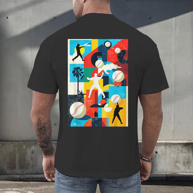 Baseball Strikeout Fastball Strikes Hitter Inning Curveball Men's Back Print T-Shirt Baseball Strikeout Fastball Strikes Hitter Inning Curveball Men's Back Print T-Shirt
