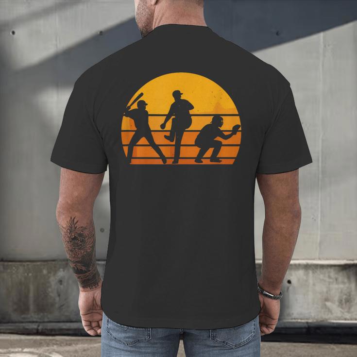 Baseball Tee Sunset Silhouette Players Men Women Kids Men's Back Print T-Shirt Baseball Tee Sunset Silhouette Players Men Women Kids Men's Back Print T-Shirt