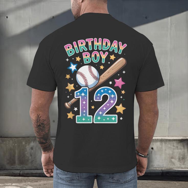 Birthday Boy 12th Birthday Baseball Men's Back Print T-Shirt