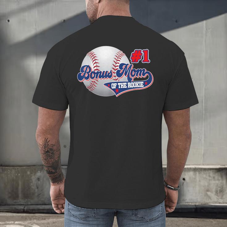 Bonus Mom Rookie Of Year 1st Birthday Baseball Theme Men's Back Print T-Shirt Bonus Mom Rookie Of Year 1st Birthday Baseball Theme Men's Back Print T-Shirt