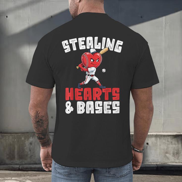 Boys Baseball Valentines Shirt Sterling Hearts Baseball Men's Back Print T-Shirt Boys Baseball Valentines Shirt Sterling Hearts Baseball Men's Back Print T-Shirt