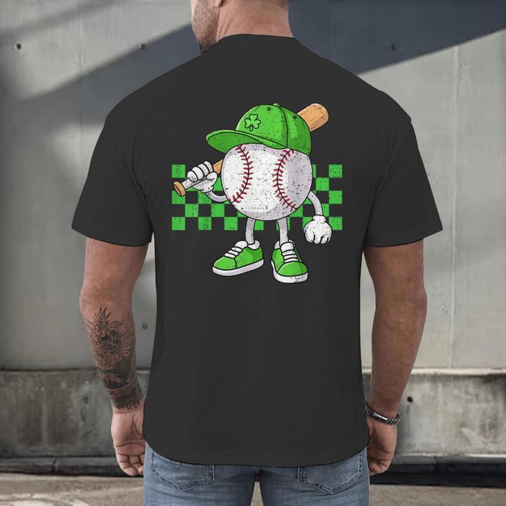 Boys St Patricks Day Baseball Player Pitcher Coach Kids Men's Back Print T-Shirt Boys St Patricks Day Baseball Player Pitcher Coach Kids Men's Back Print T-Shirt