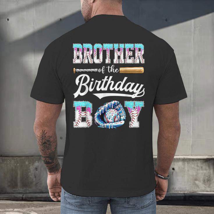 Brother Of The Birthday Boy Baseball Ice Cream Drip Matching Men's Back Print T-Shirt Brother Of The Birthday Boy Baseball Ice Cream Drip Matching Men's Back Print T-Shirt